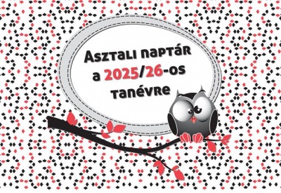 Naptár, diák, asztali, álló, REALSYSTEM, 2025/2026 tanév