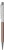 Golyóstoll, rózsa-arany, felül fehér SWAROVSKI® kristállyal töltve, 14 cm, ART CRYSTELLA®